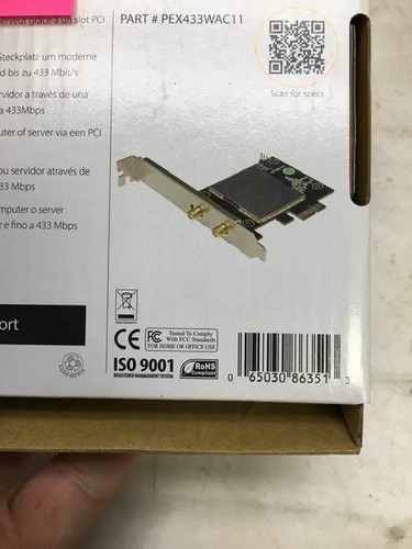 StarTech PCIe AC600 802.11ac Dual Band Wireless Network Adapter #PEX433WAC11