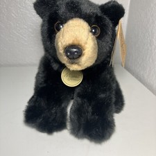 Aurora Miyoni Black Bear Plush Stuffed Animal Extremely Soft Neck And Ear Tag