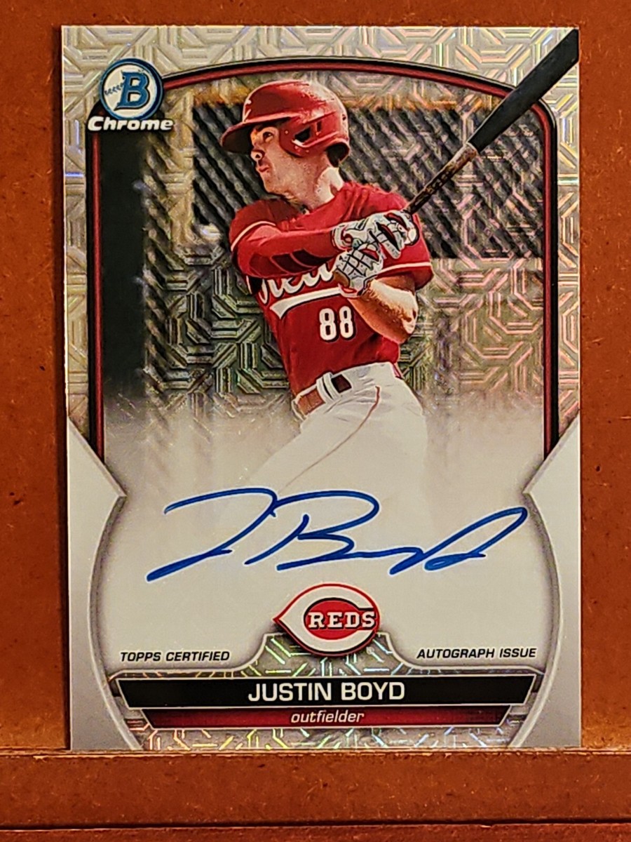 2023 Bowman Chrome Mega Box Autographs Justin Boyd AUTO REDS | eBay