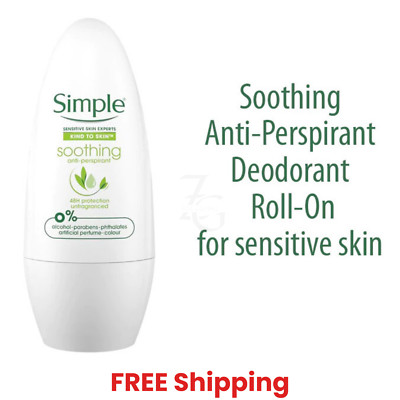 Simple Anti-Perspirant Roll-On Deodorant Sensitive Skin 48-Hour Protection