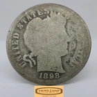 1898 Barber Silver Dime, 90% Silver - #C30687NQ