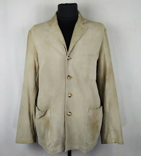 Cerruti Jeans Leather Jacket Overcoat 