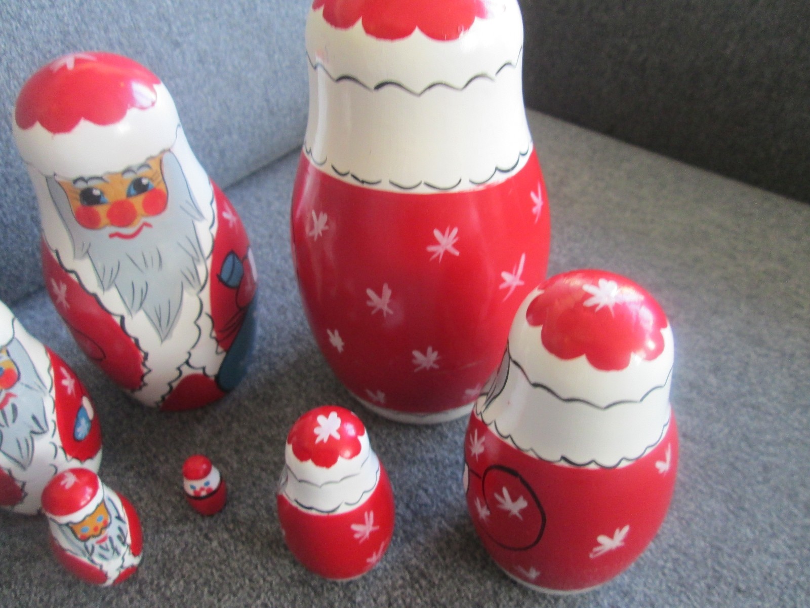 VINTAGE FATHER CHRISTMAS NESTING DOLLS eBay