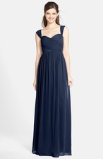 NWOT navy  Jenny Yoo  ''Leah' Convertible Chiffon Gown size  14