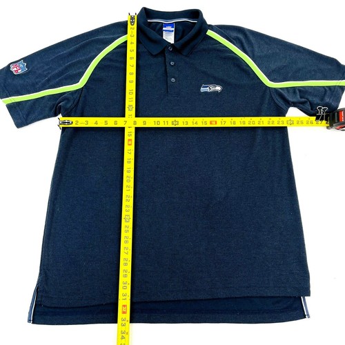Polo Seattle Seahawks NFL Reebok taglia XL blu squadra di calcio ricamata - Foto 3 di 7