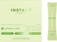 NEW Instant Hydration Premium Electrolyte Drink Mix Lemon Lime 30 Ct Stick Packs