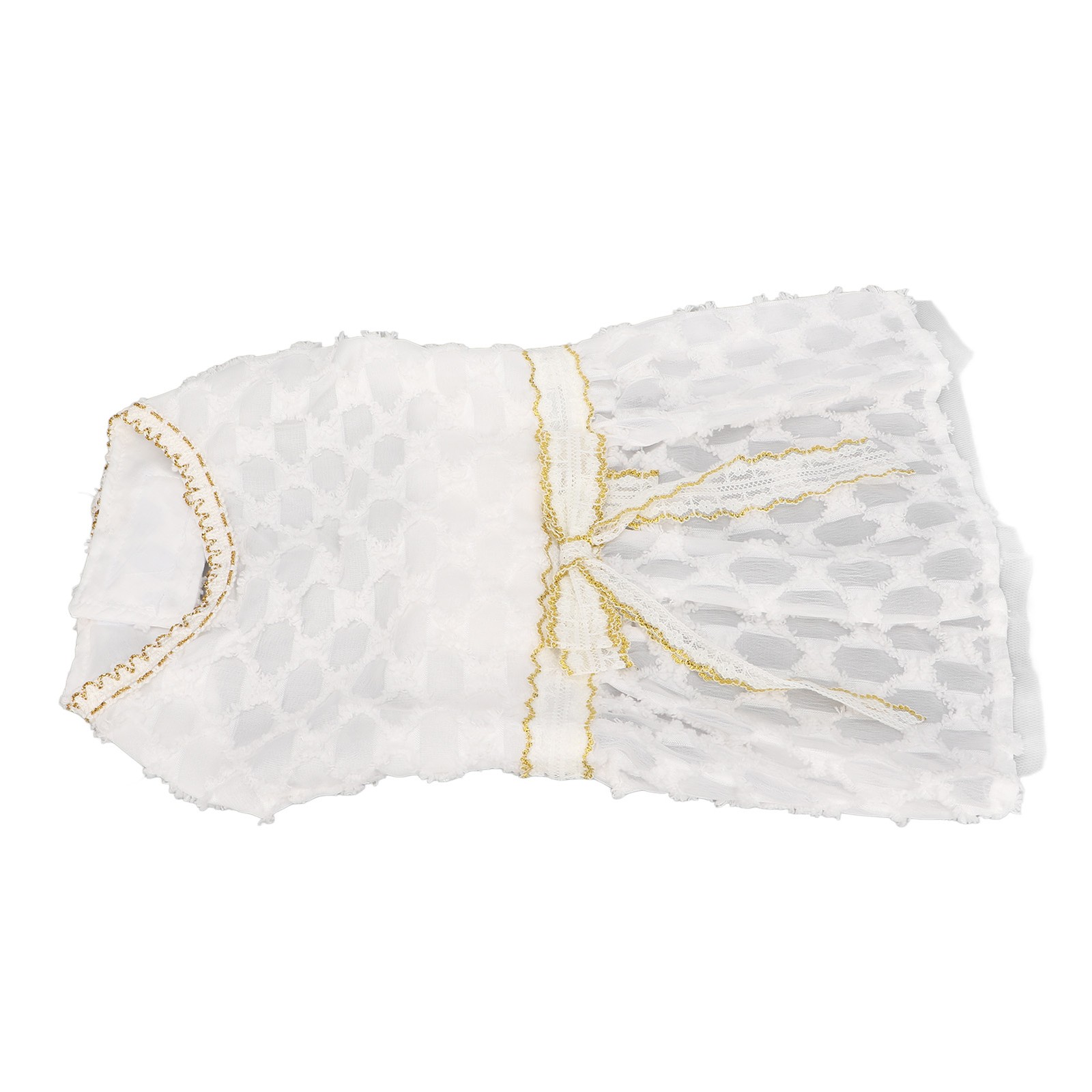 (White XL)Princess Dog Dress Soft Elastic Lightweight Breathable Puppy Bow ▪