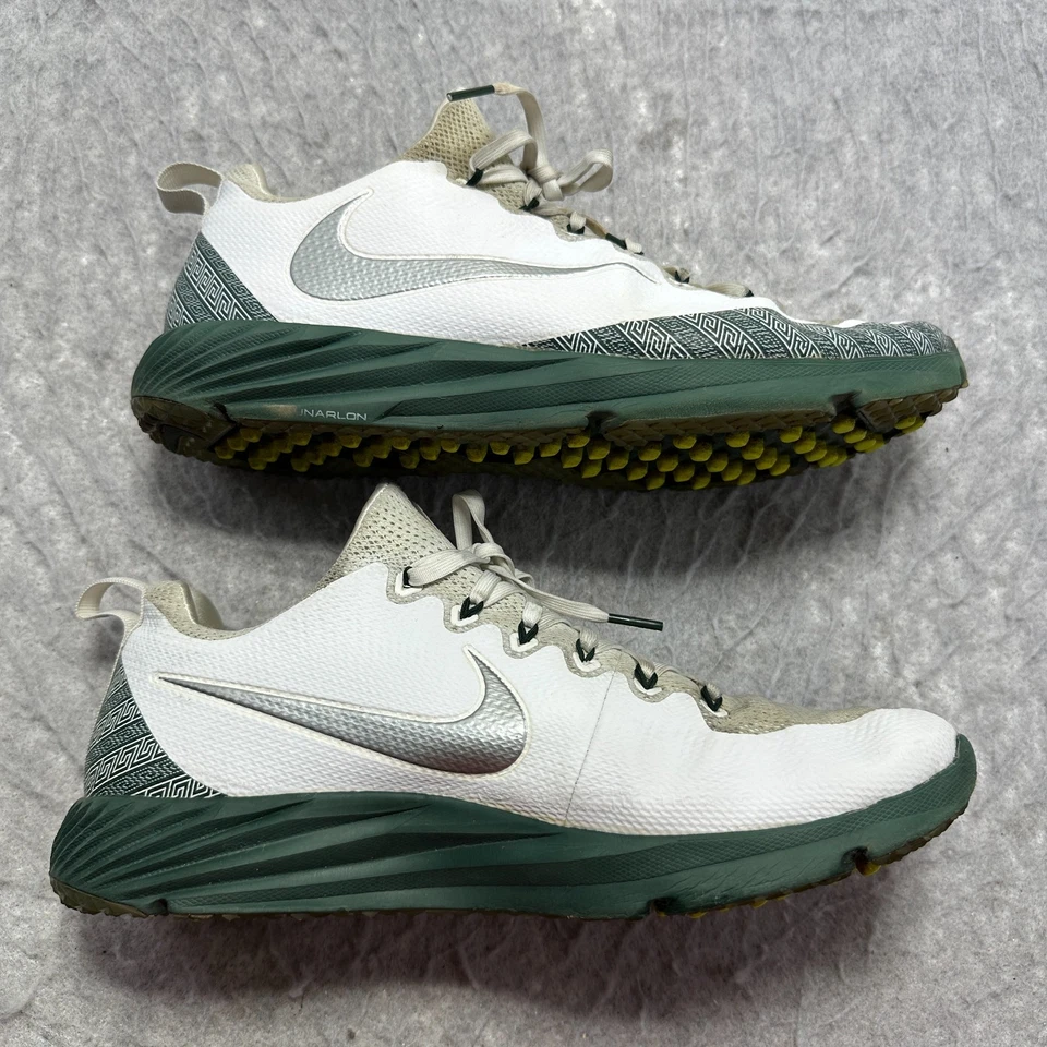 Botines de césped Nike Michigan State Spartans Vapor Speed blancos verdes para hombre talla 12 de EE. UU. Foto 3 de 4