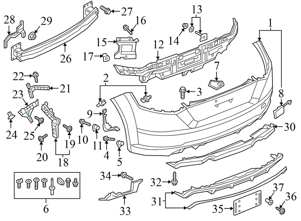 AUDI TT RS QUATTRO 2018-2023 - Soporte de montaje de parachoques superior derecho trasero/guía Foto 4 de 4