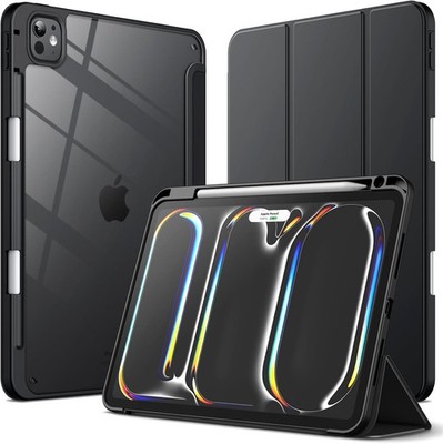 JETech Hülle für iPad Pro 11 Zoll M5/M4 2025/2024 Stifthalter Dünn Schwarz