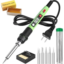 High Power Soldering Iron 80W LCD Display Adjustable Temperature Multi Use Kit