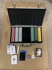 Poker Set-300 Weighted Chips…yellow=11g…Other Colors=12g - 2 Decks Cards…5 Dice