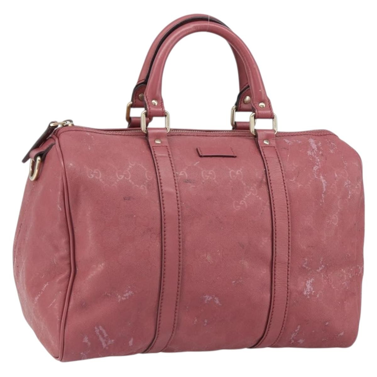 グッチ GUCCI GG柄 ボストン バッグ PVC 193603 GUCCI GG Implementation Boston Bag PVC Gold Pink 193603 Auth