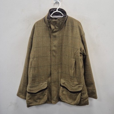 Barbour Moorhen Sporting Check Tweed Shooting Waterproof Coat Jacket Large