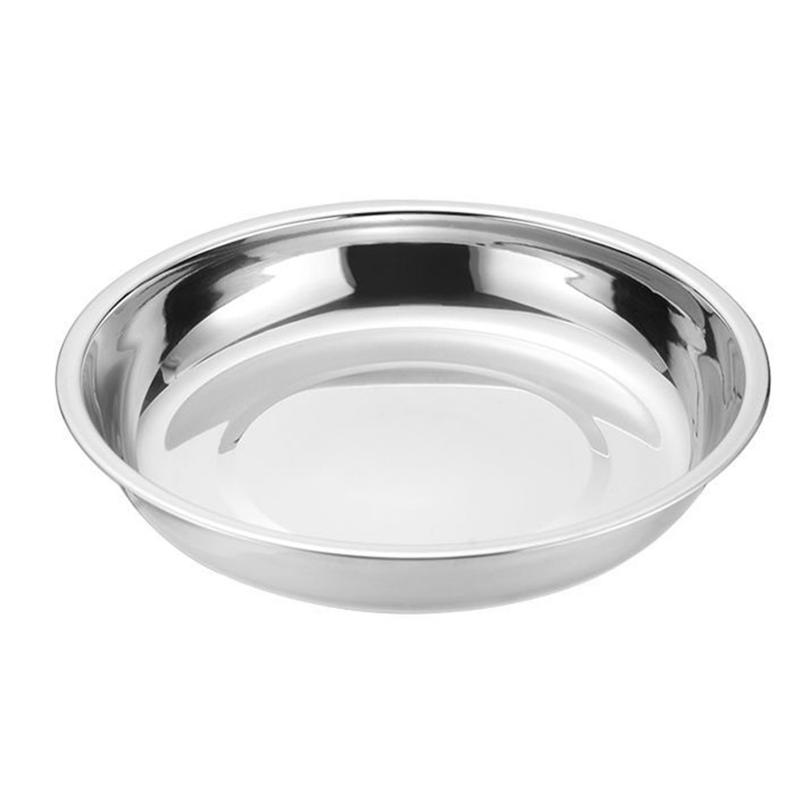 Metal Dinner Plates 304 Stainless Steel Round Camping Plates Thickened Soup