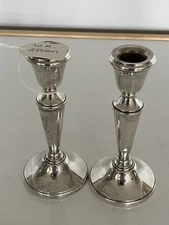 PAIR OF WEIGHTED STERLING SILVER CANDLESTICKS (BIRMINGHAM 1978) 255 GM. GROSS
