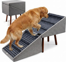 Wood Foldable Ottoman Dog Stairs, for High Beds Large Dogs