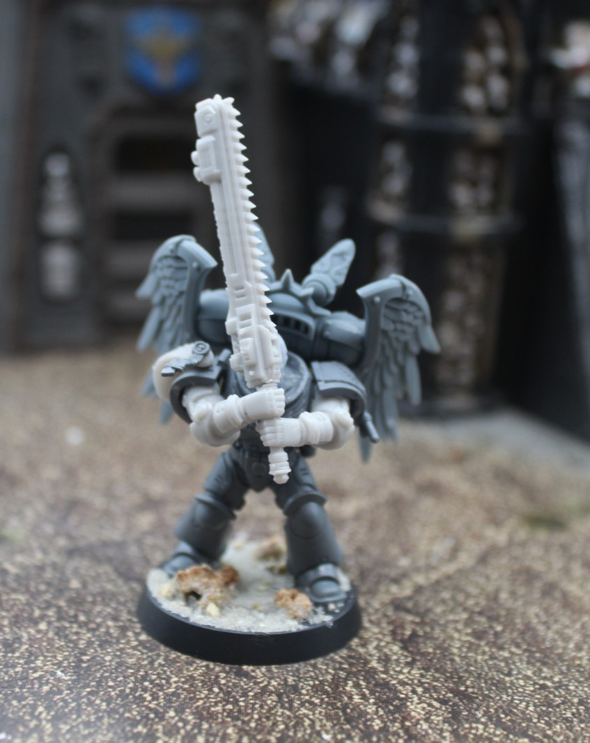 Blood Angels 5x Sanguinary Guard (aftermarket parts added) Assembled, ID#3463