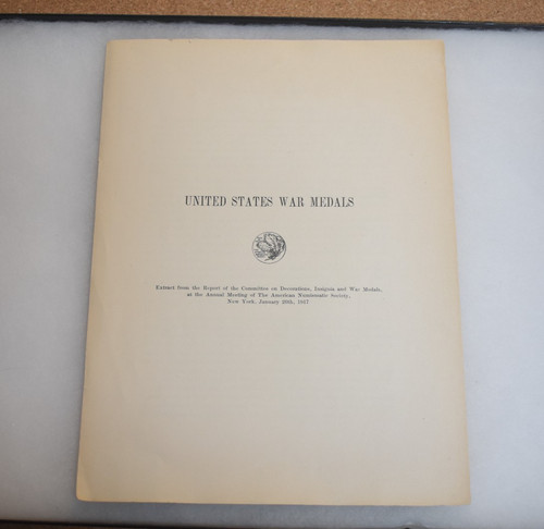United States War Medals Booklet Decorations & Insignia Meeting Jan 1917