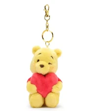 Disney Store Japan Winnie the Pooh Heart Plush Keychain Bag Charm NEW