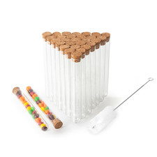 30Pcs 20Ml Glass Test Tubes 15 X 150Mm with Cork Stoppers and Brush for Scientif