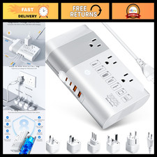 500W 220V to 110V Voltage Converter, Pure Sine Wave, Travel Adapter, Compact Des