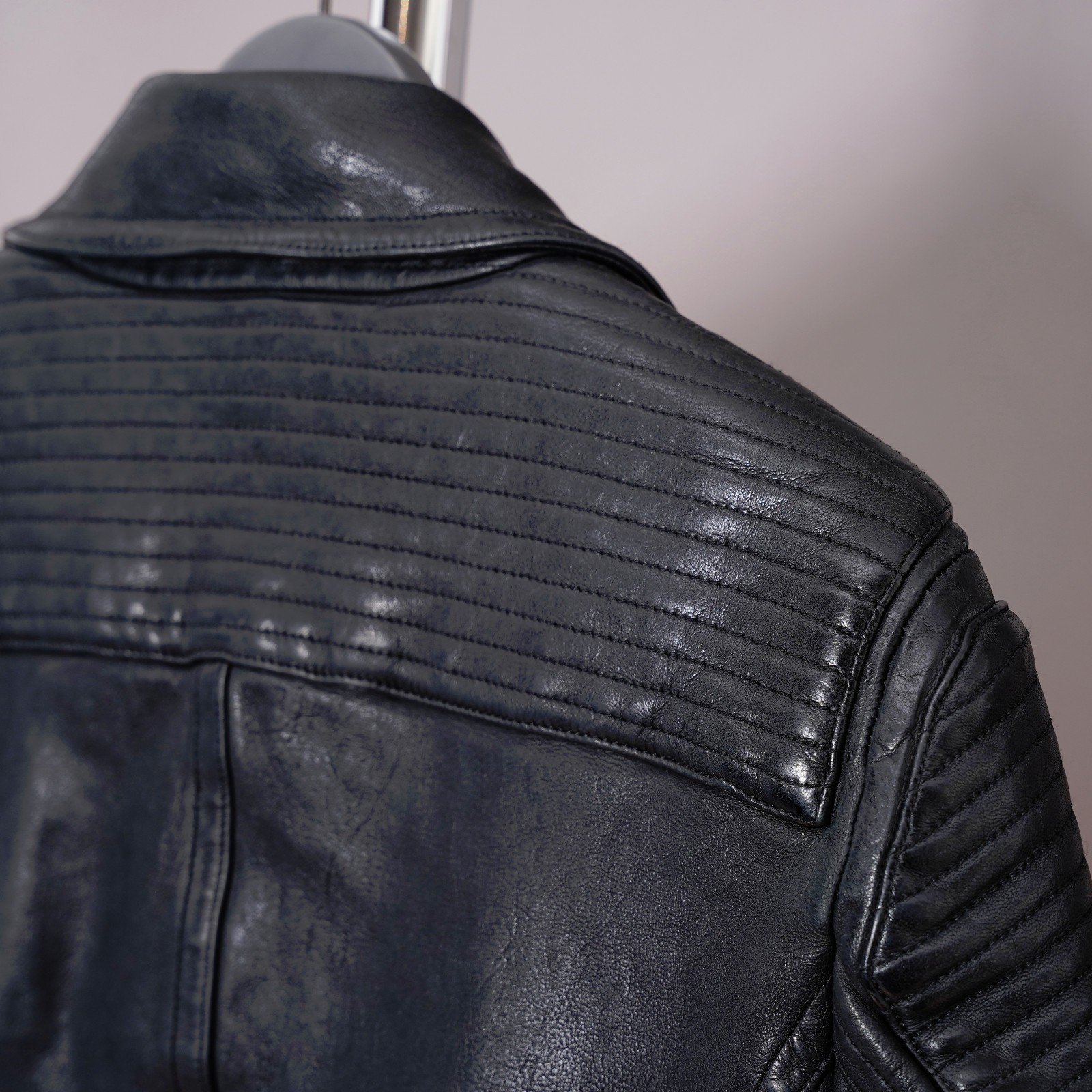 BURBERRY Womens Leather Jacket Black Biker Brit UK12 US10 IT44 Celebrity Loseley thumbnail 23