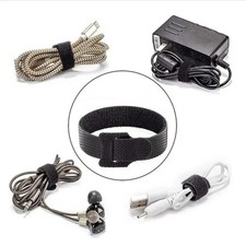 100Pcs Cable Straps Black Wire Cord Hook Loop Ties Reusable Fastening Organizer