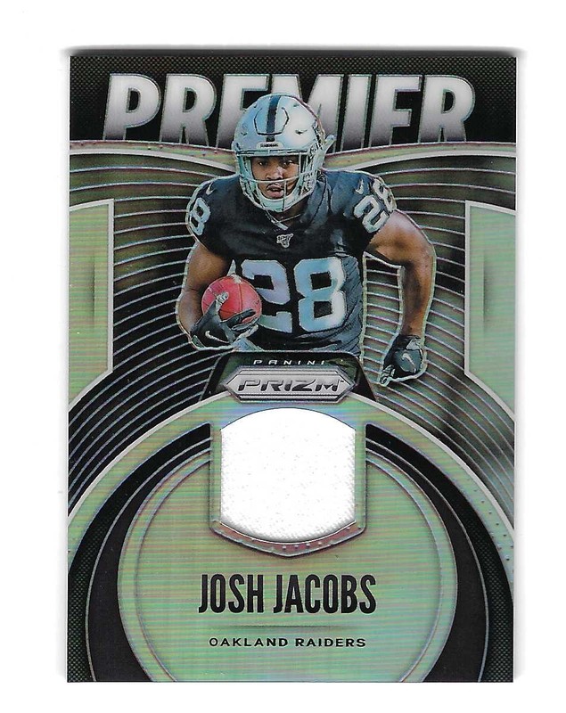 JOSH JACOBS 2019 PRIZM " PREMIER " RELIC / PRIZM ROOKIE #PJ-JJA $25.00 PACKERS