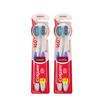 Colgate 360 Whitening Toothbrush, Medium Bristles, Value Pack, 2ct LOT OF 2