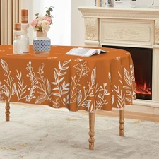 Fall Tablecloth 60Ã—84 Inch Oval, Thanksgiving Autumn 60" x 84" (Oval) Orange