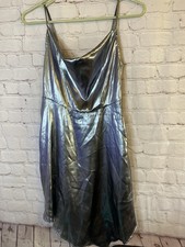 WOMEN'S, DRESS, URBAN OUTFITTERS, SILVER METALLIC, SIZE XS