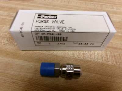 Parker 4M-PG4L-SS   PG Series Stainless Steel Purge Valve, 1/4'' Male NPT, 4,000 