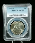 1951-D 50C Franklin Half Dollar PCGS MS64FBL Full Bell Lines #6830