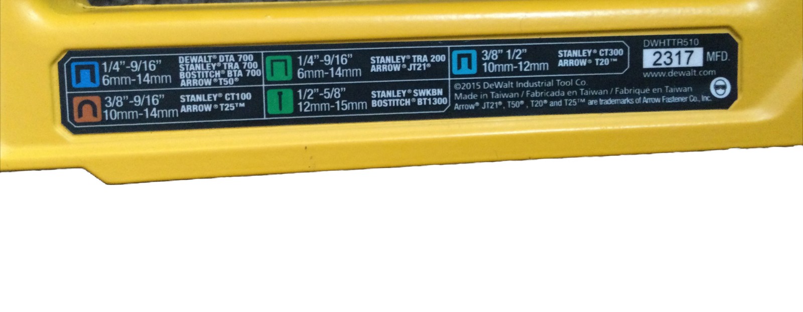 DeWALT DWHTTR510 5-in-1 Aluminum Housing Power Switch Multi-Tacker Stapler