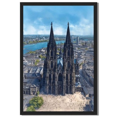 Gothic Cathedral Cityscape Wall Art Canvas Oil Paintings Reproduction
