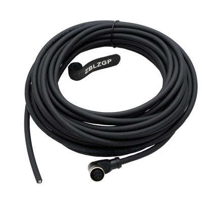 10M M12 4-Pin Industrial Sensor Cable, PVC Shielded Profibus Aviation Connector