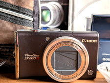 N MINT Canon Power Shot SX200 IS 12.1MP 12x Zoom Digital Camera English ok Japan