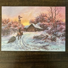 vintage “Bringing’ Home A Little Spirit” By Lee K. Parkinson Christmas Card, CS1
