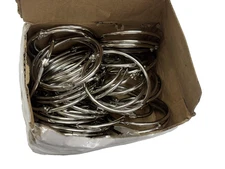 Clipco Silver Book Rings Large 2 Inch Nickel Plated Steel 50 Pack Office Craft