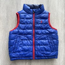 Polo Ralph Lauren Toddler Blue Red Puffer Vest Reversible Down Fill Size 2T