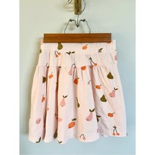 dot australia Girls Fruit Print Skirt Size 7 Pink Pear Cherry Elastic Waist