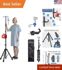 Sturdy Portable IV Pole with 4 Hooks - Essential for Home, Hospitals  Travel