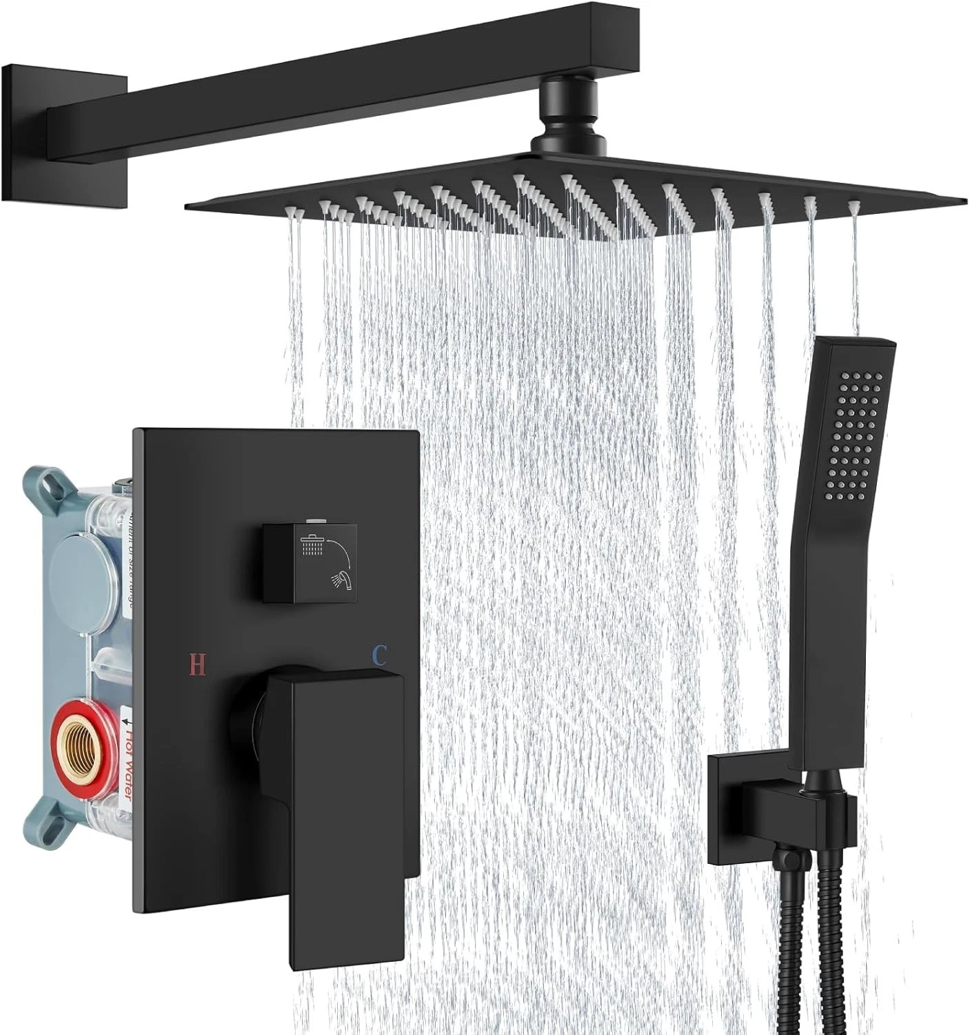 Shower Faucet Set Rain Shower System with Handheld Spray Bathroom Shower Combo