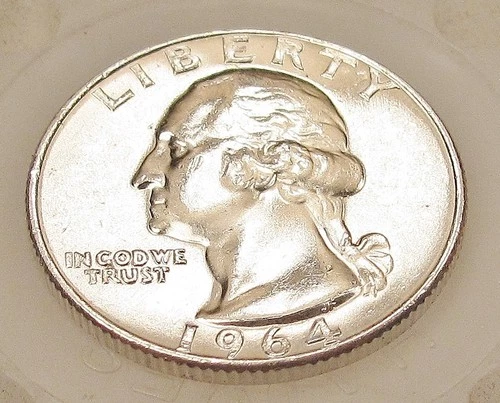 1964 Brilliant Uncirculated  Quarter 90%   Blazing Cartwheel Luster #1210 ~ 3
