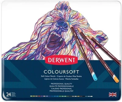 Derwent Coloursoft Pencil Set 24pcs Original Tin Sealed new sealed