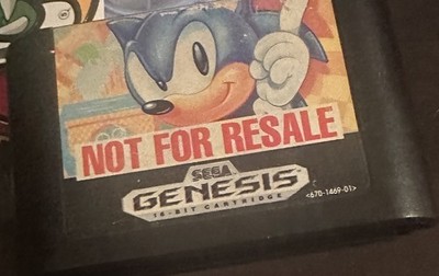SEGA Sonic the Hedgehog Sega Genesis 16-Bit Game Cartridge