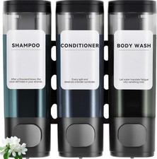 Shampoo and Conditioner Dispenser,Shower Soap Dispenser 3 Chamber No Drill