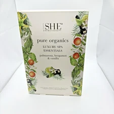 OM She Pure Organic Luxury Spa Essentials Vanilla Shower Gel & Lotion Gift Set