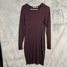 Three Dots sweater dress large ribbed pattern Elegant Purple Knit Dress fall